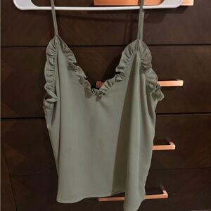 Green ruffle cami top #tanktop